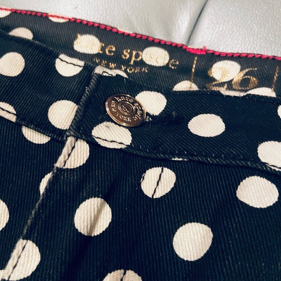 Kate Spade New York Jeans Black with White Polka Dots - waist 26 - Picture 4 of 7